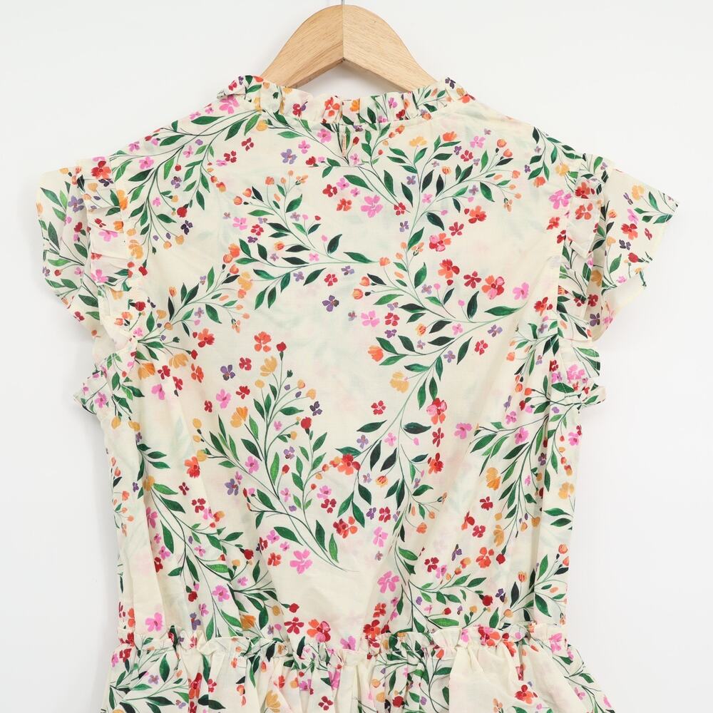 MISA Los Angeles Iliana Spring Ditsy Ruffled Mini Cotton Dress Sz XS NEW - Picture 4 of 8
